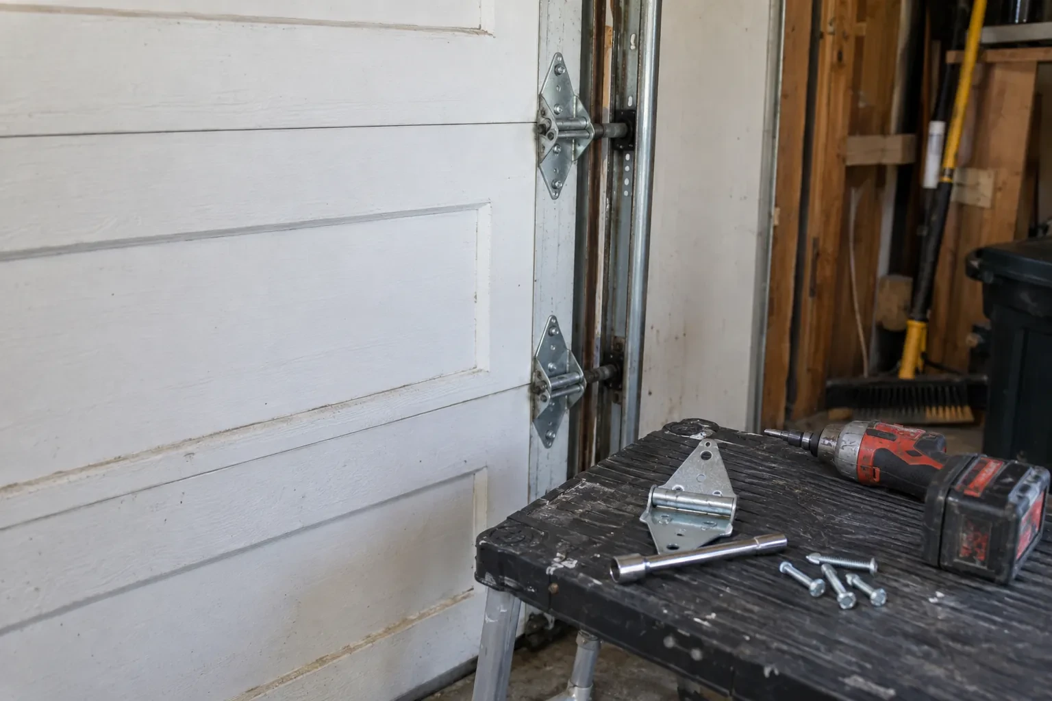 Illustrative garage doors scene; not an actual job — Smithville